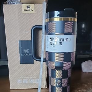 Stanley 40oz Checkered Tumbler in Black and Gold